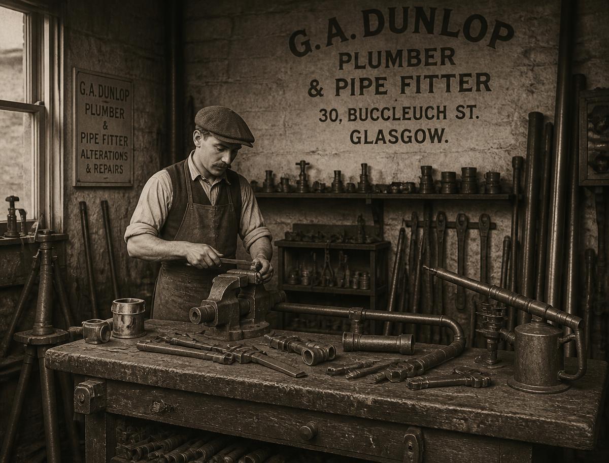 Historic early 1900s plumbing workshop